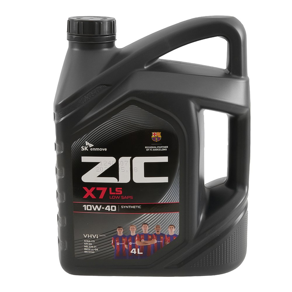 Масло моторное синтетика ZIC X7 LS 10W-40 4 л.