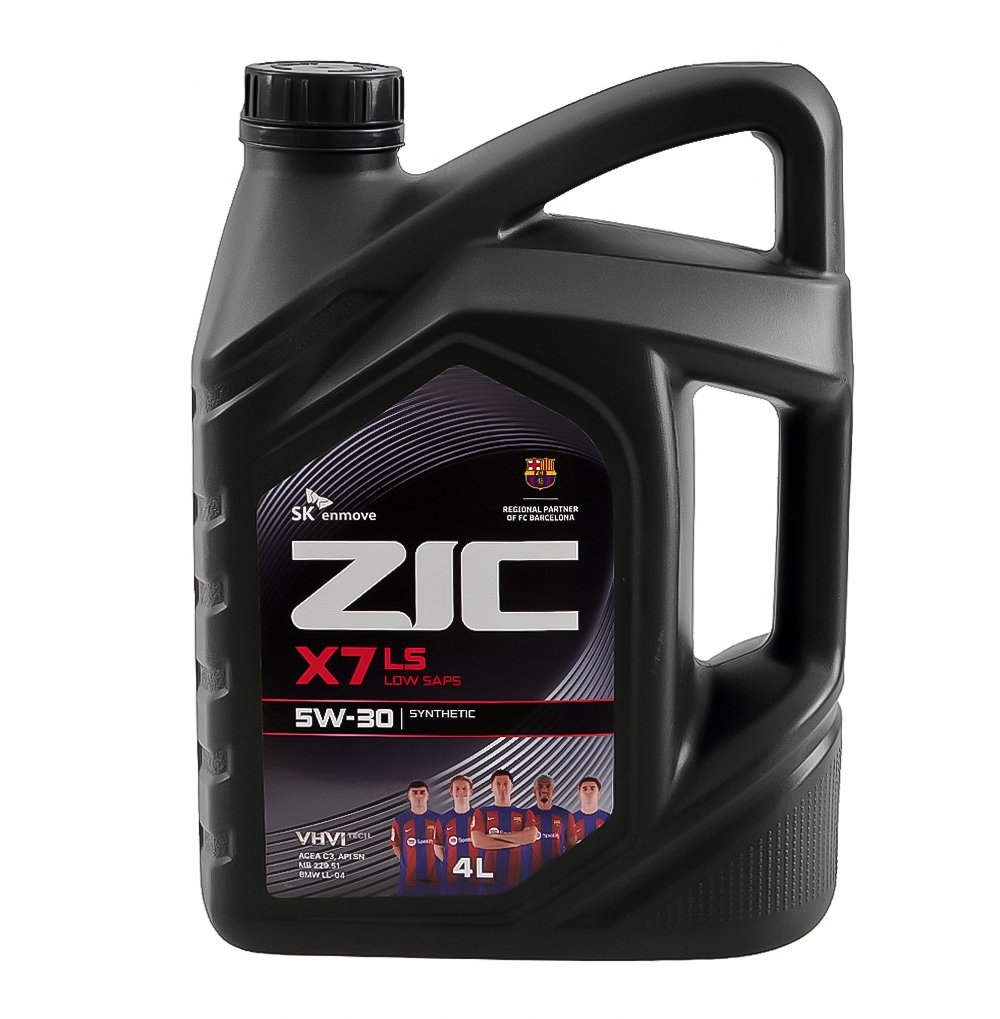 Масло моторное синтетика ZIC X7 LS 5W-30 4 л.