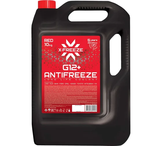  Антифриз X-Freeze G12+ красный 10кг в п/э кан.